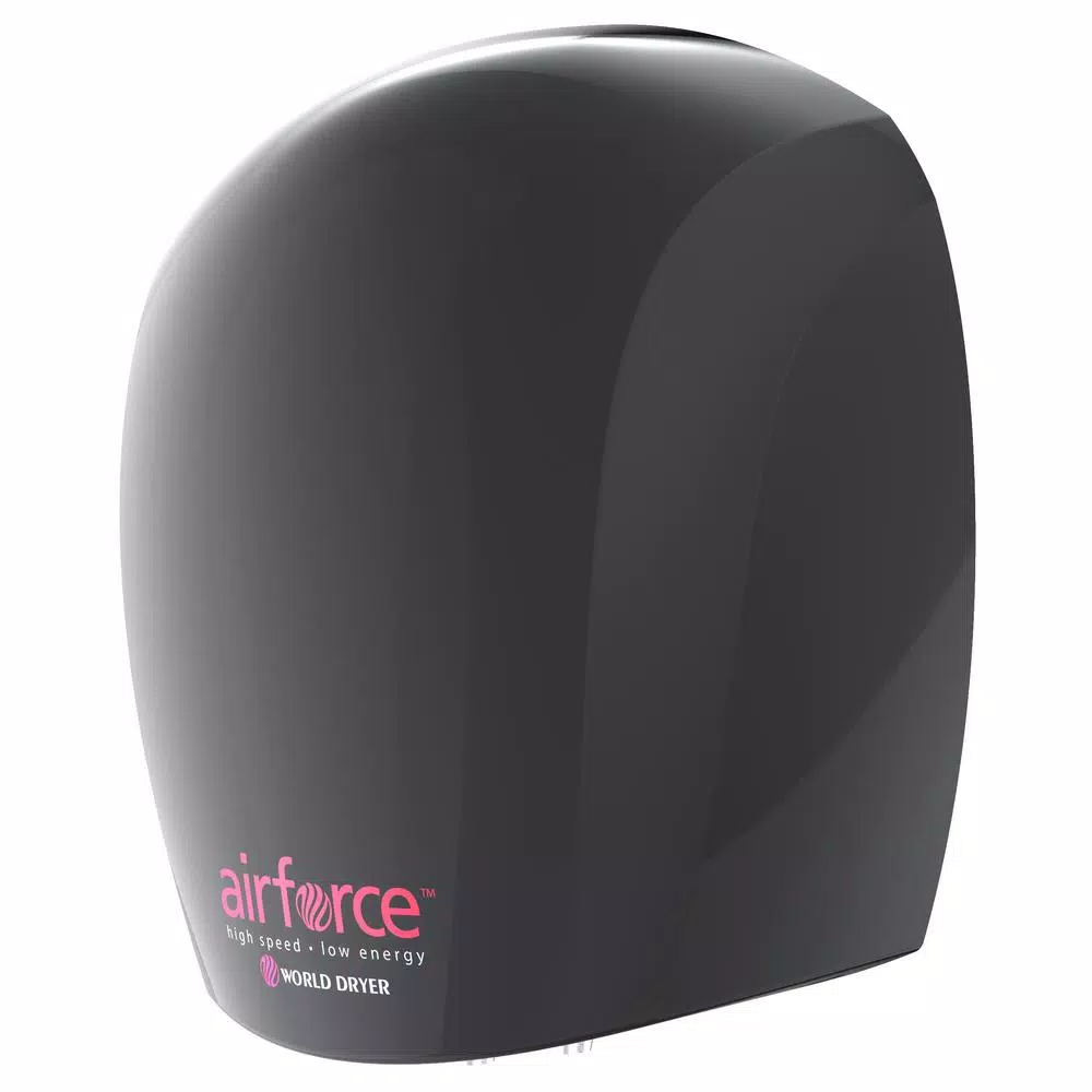 World Dryer Corporation Airforce J-162A3 High-Speed Electric Hand Dryer - Black Die-Cast Aluminum