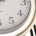 Stratton Home Decor Daisy Table Clock - Mid-Century Modern White Metal and Wood Design thumbnail 4