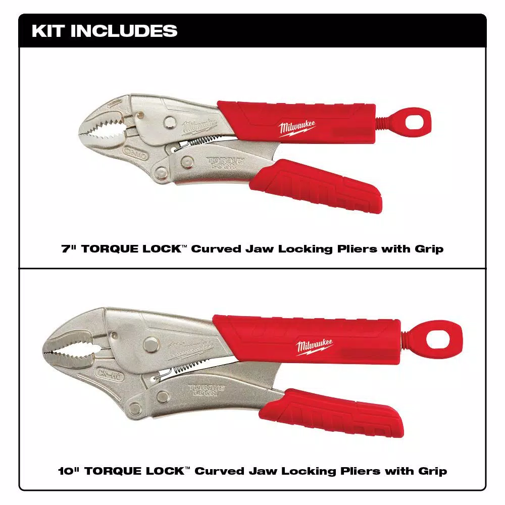 Milwaukee TORQUE LOCK Curved Jaw Locking Pliers Set, 2-Piece