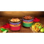 Taco Tuesday Mini Fiesta Dippers .65 Qt. Slow Cooker with Removable Ceramic Pot, Red thumbnail 4