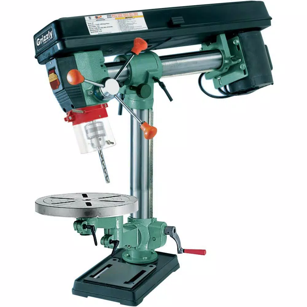 Grizzly Industrial 5-Speed Floor Radial Drill Press with 1/2 in. Chuck and 34 in. Swing