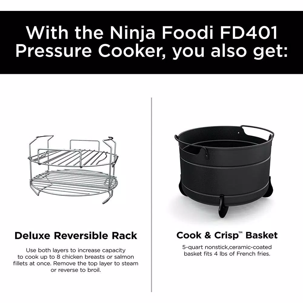 Ninja Foodi Deluxe 8 qt. Electric Pressure Cooker and Air Fryer, Stainless Steel