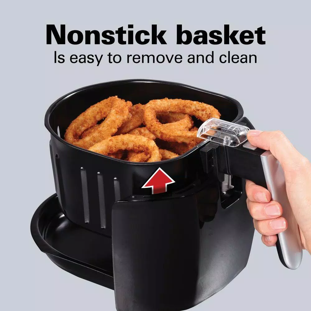 Proctor Silex 1.58 Qt. Black Air Fryer, 900W Compact Countertop Fryer