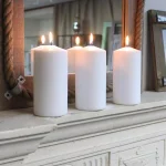 Stonebriar Collection Stone Briar 6 in. White Unscented Paraffin Pillar Candles, Set of 6 thumbnail 5