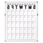 Kate and Laurel Calter White Acrylic Monthly Erasable Wall Calendar Memo Board thumbnail 4