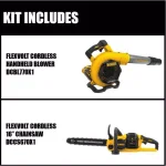 DEWALT 60V MAX Cordless FLEXVOLT Handheld Leaf Blower Kit with (2) 3.0Ah Batteries, Charger & Bonus 16 in. Chainsaw thumbnail 3