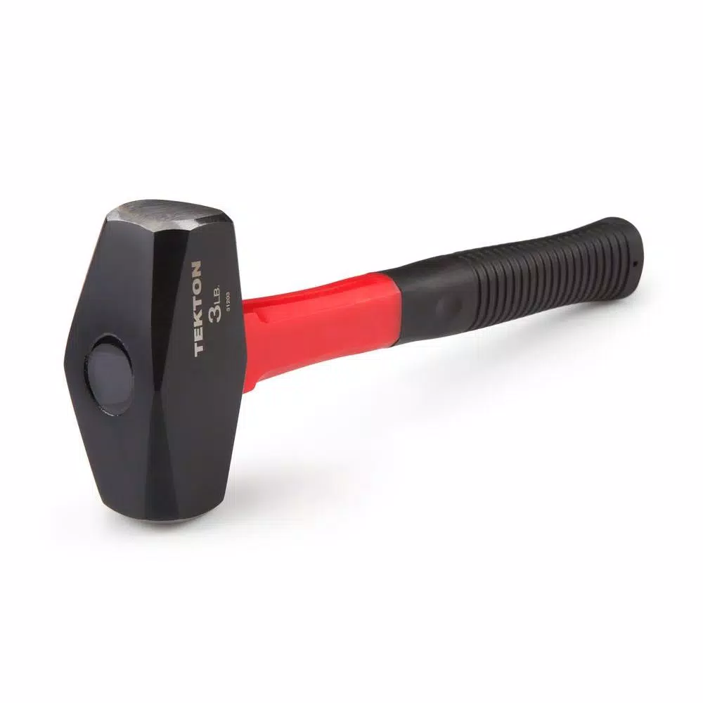 TEKTON 3 lb. Drilling Hammer with Fiberglass and Rubber Grip