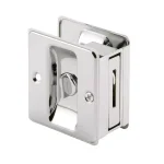 Prime-Line Polished Chrome Pocket Door Privacy Lock and Pull, Reversible Design thumbnail 1