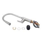 Vanity Art Brushed Nickel Single-Handle Pull-Down Kitchen Faucet with Sprayer Wand thumbnail 4