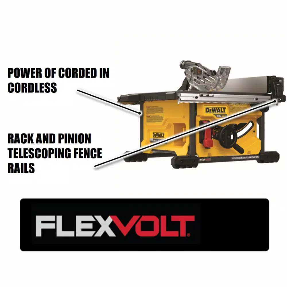 DEWALT DCS7485B 60V MAX FLEXVOLT 8-1/4 in. Cordless Brushless Table Saw (Tool-Only)