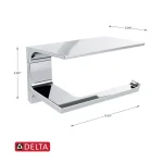 Delta Pivotal Toilet Paper Holder with Shelf, Polished Chrome thumbnail 3