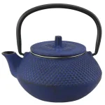 Creative Home Kyusu Blue Cast Iron Tea Pot with Removable Stainless Steel Infuser Basket, 10 oz. thumbnail 1