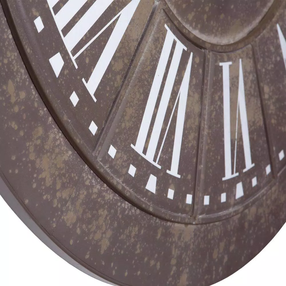 Yosemite Home Decor 39.5 in. Circular Iron Wall Clock - Oversized Industrial Rustic Roman Numeral Analog Clock