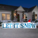Gemmy Let It Snow Inflatable Christmas Sign, 4 ft. H x 14 ft. W Outdoor Holiday Decor thumbnail 3