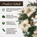 Fraser Hill Farm 24 in. Artificial Christmas Wreath with Poinsettias, Ornaments and Gold Berries thumbnail 3