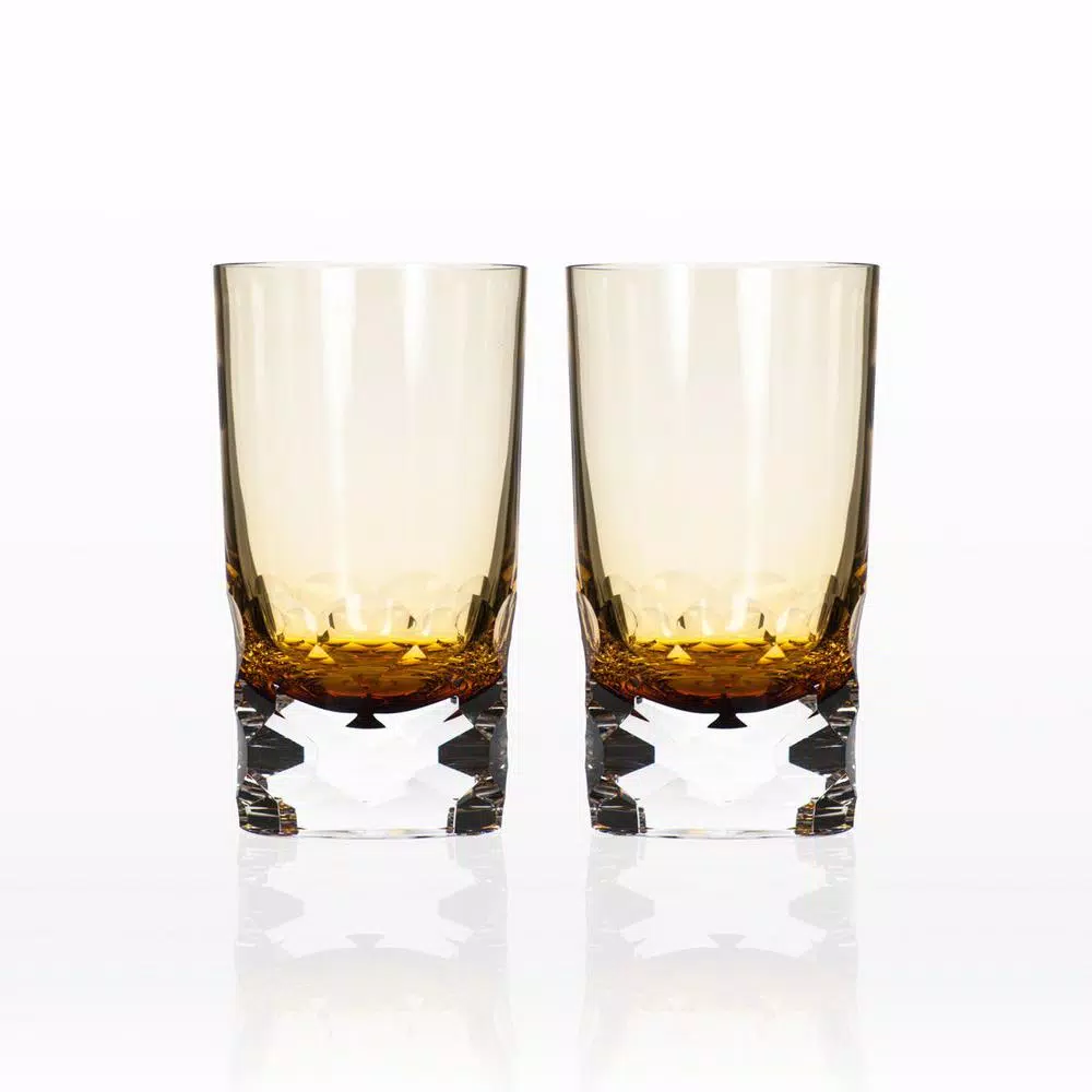 Rolf Glass Vienna 14 oz. Amber HiBall Glassware Set of 2