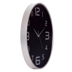 Pinnacle Silver and Black 18-Inch Round Wall Clock with Silent Mechanism thumbnail 3
