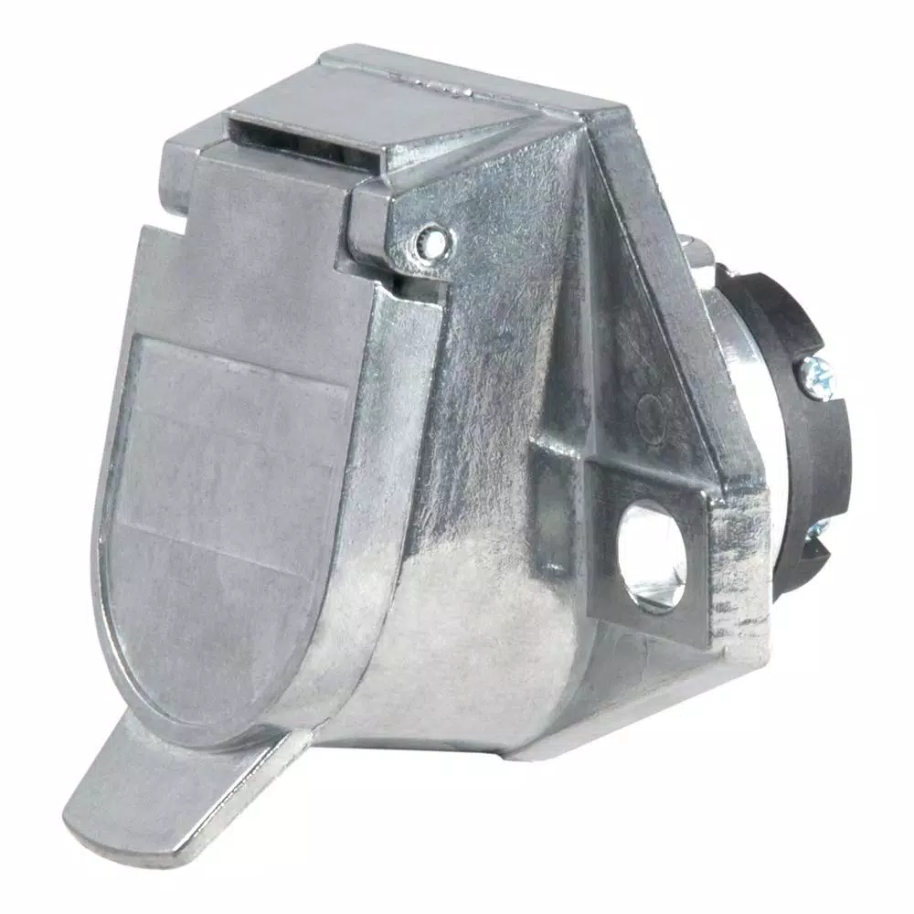 CURT 7-Way Round Trailer Connector Socket - Vehicle Side