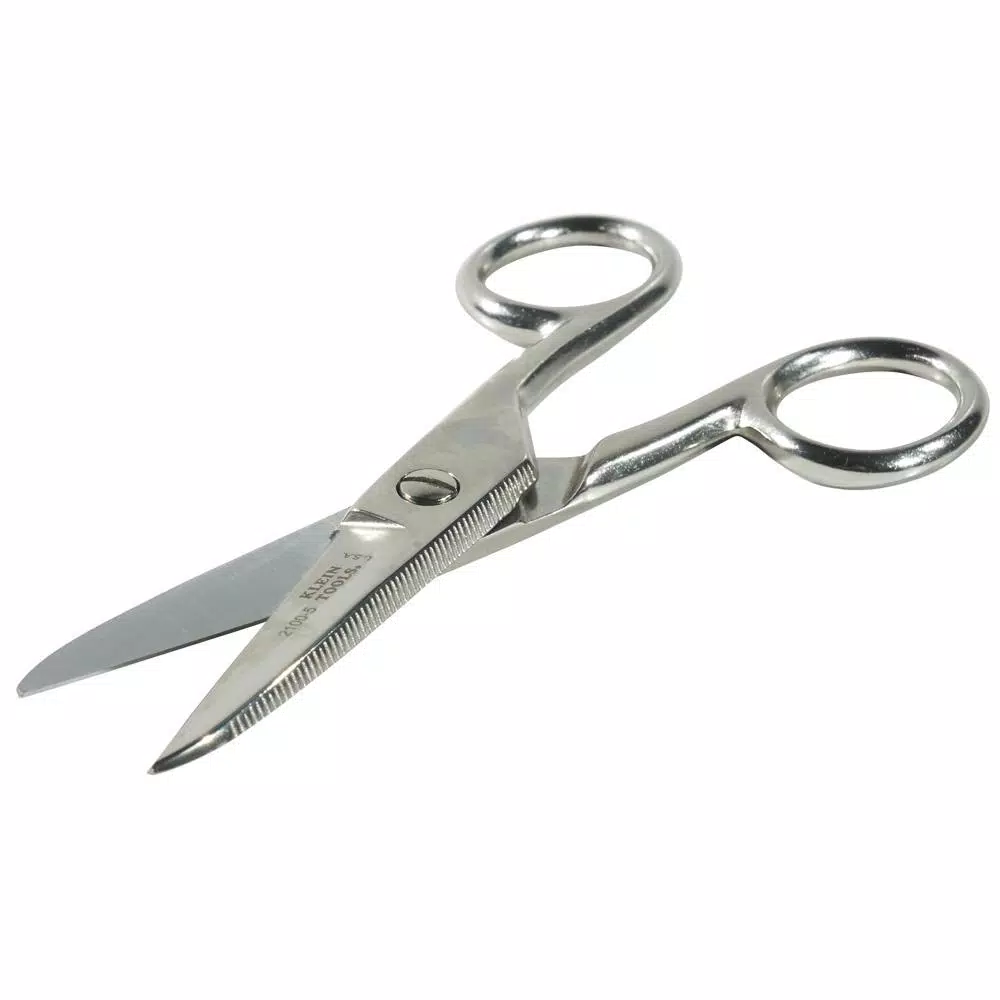 Klein Tools 5-1/4 in. Electrician Scissors with Micro-Serrated Blades