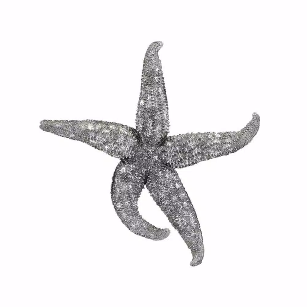 IMAX Magali Silver Starfish Wall Decor Set of 3 - Distressed Gray Polystone Sculptures