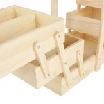 Mind Reader Wooden Sewing Kit Organizer Box for Needles, Thread, and Scissors, Brown thumbnail 2
