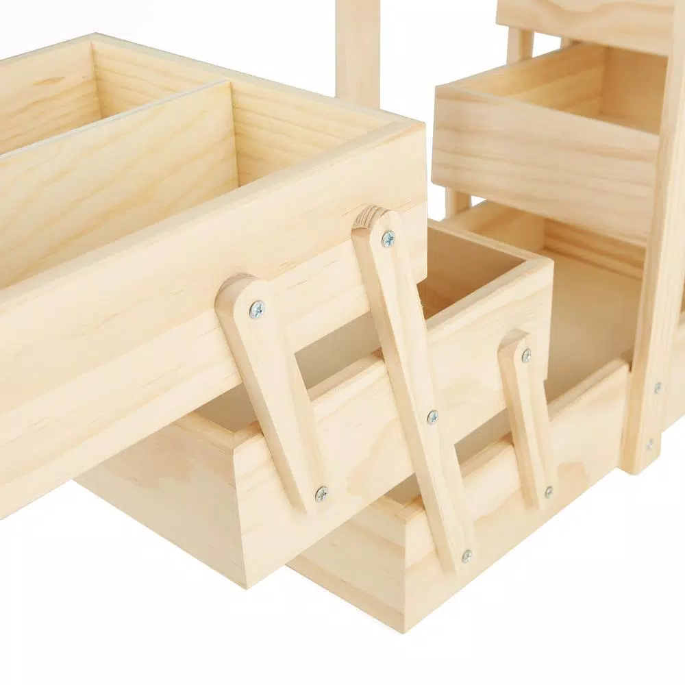 Mind Reader Wooden Sewing Kit Organizer Box for Needles, Thread, and Scissors, Brown