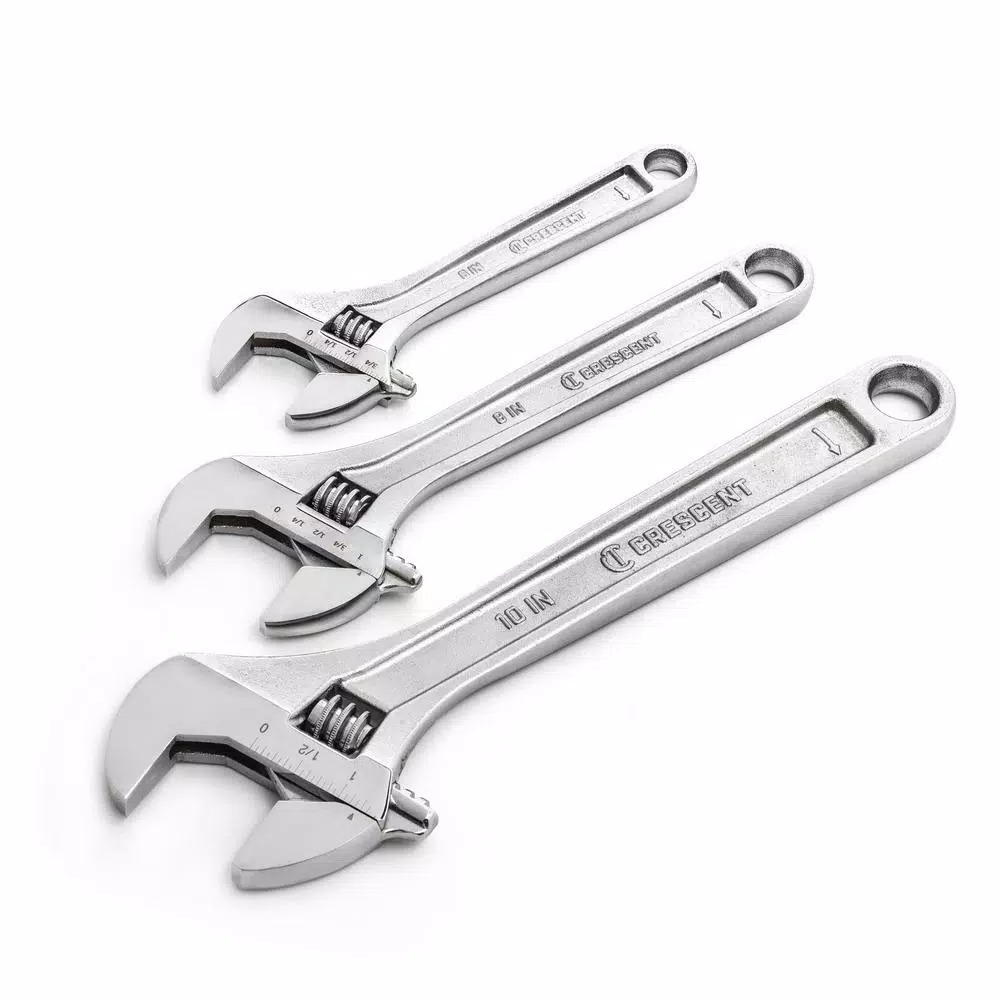 Crescent 3-Piece Adjustable Wrench Set, 6 in., 8 in., and 10 in.