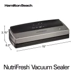 Hamilton Beach NutriFresh Black Food Vacuum Sealer with Extended Seal thumbnail 4