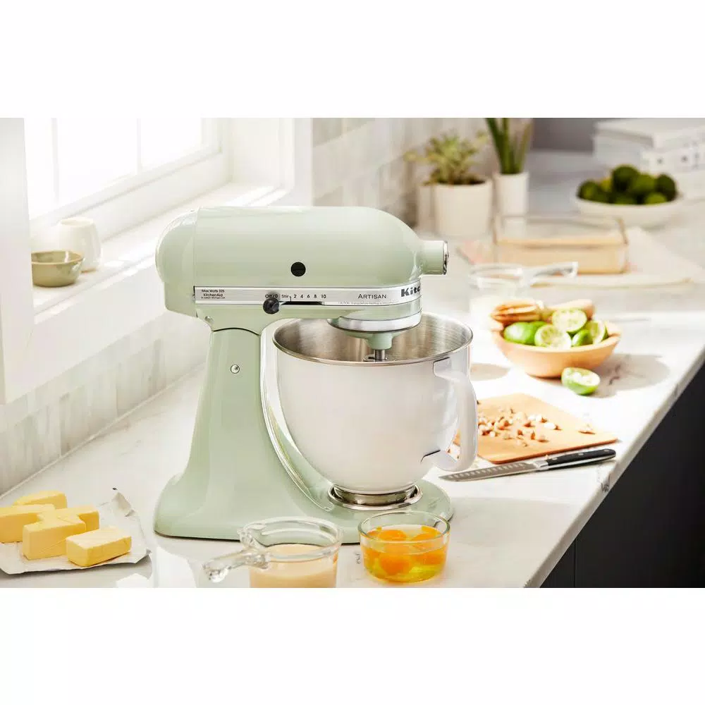 KitchenAid 5 Qt. Stainless Steel Mixing Bowl with Colorfast White Finish for Tilt-Head Stand Mixers