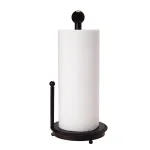 Gourmet Basics by Mikasa Mikasa Gourmet Basics 14 in. Rope Design Wrought Iron Paper Towel Holder, Black thumbnail 1