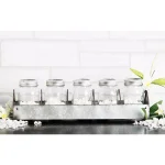 HOME ESSENTIALS AND BEYOND 5-Piece Farmhouse Mason Jar Set with Divided Galvanized Steel Tray thumbnail 1