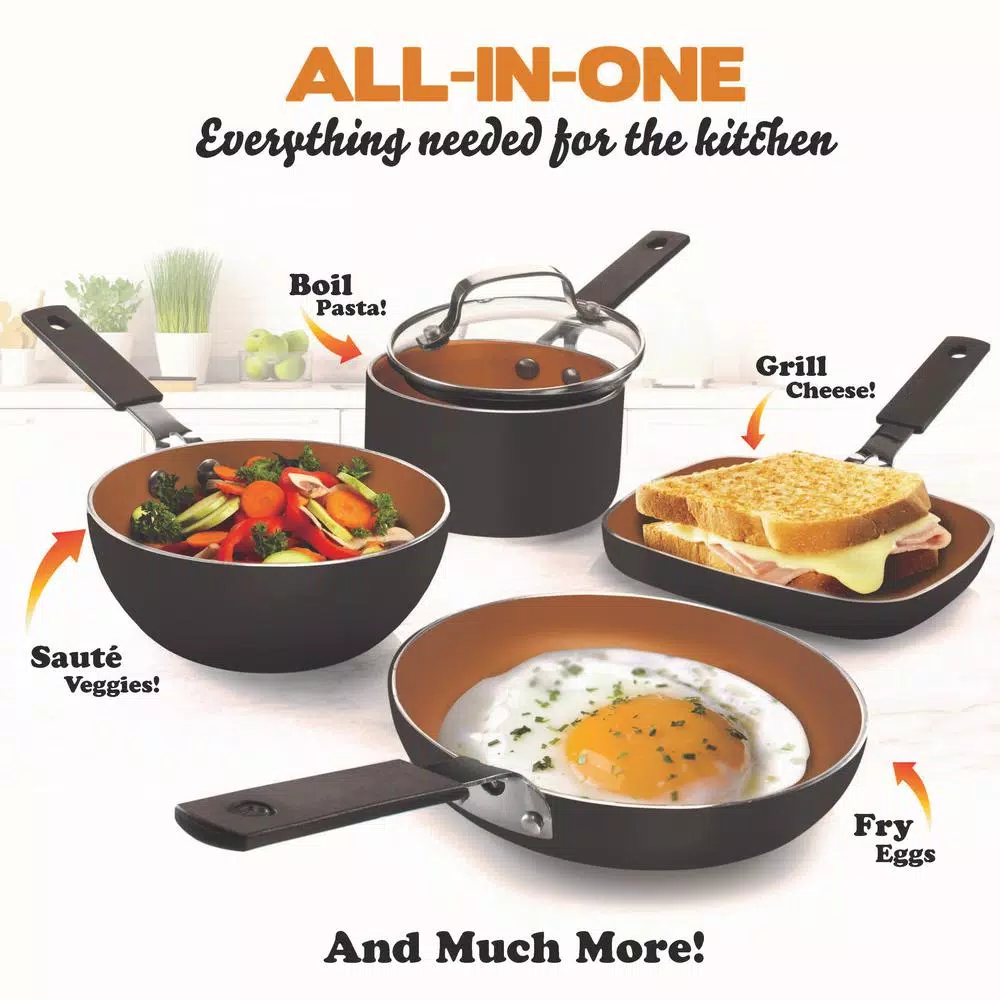 Gotham Steel 5-Piece Ti-Ceramic Coating Mini Stackable Nonstick Cookware Set