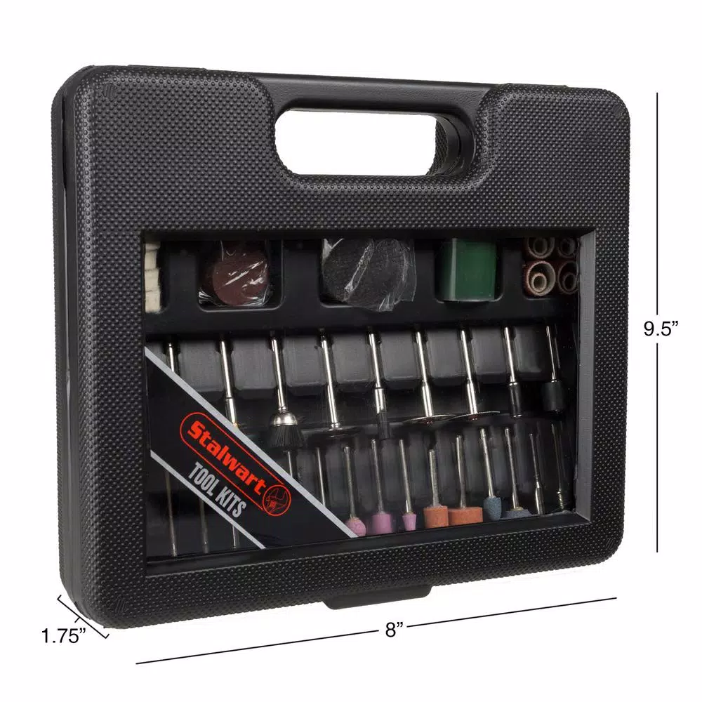 Stalwart 100-Piece Rotary Tool Accessory Kit for Sanding, Grinding, Polishing, and Cutting