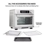 Ovente 1700W Stainless Steel Digital Air Fryer Rotisserie Convection Oven & Dehydrator, 25L thumbnail 5