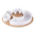 Legacy Symphony Ceramic and Bamboo Appetizer Serving Set with 3 Dip Bowls and 6 Picks thumbnail 3