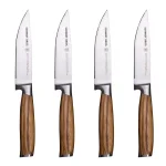 SCHMIDT BROS. Schmidt Brothers 4-Piece Zebra Wood Jumbo Steak Knife Set with Wood Gift Box thumbnail 1