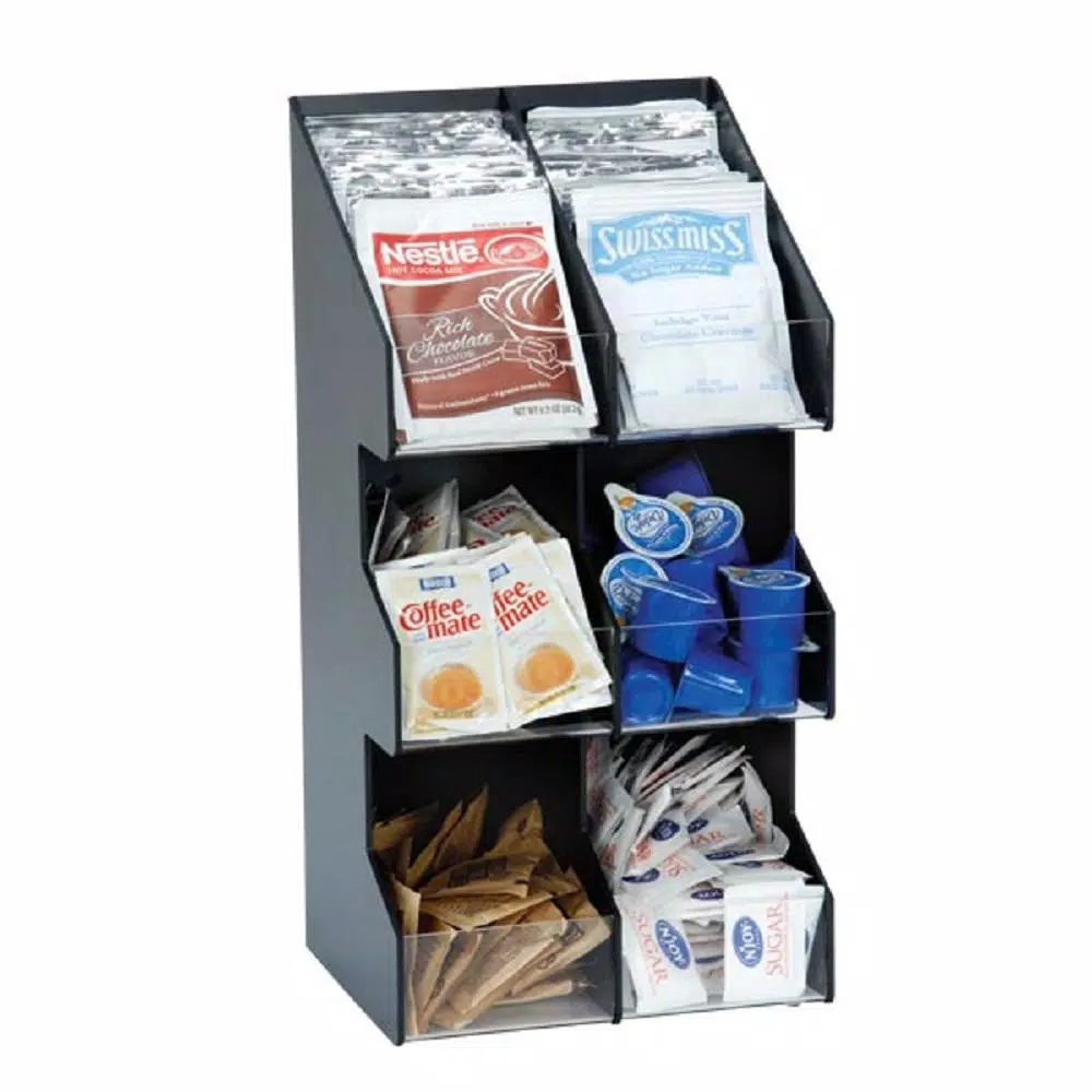 Unbranded 6-Section Black Vertical Countertop Lid and Condiment Organizer