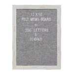 Stonebriar Collection Stonebriar Gray Felt Memo Board with White Wash Wooden Frame and 356 Letter Kit thumbnail 1