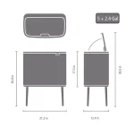 Brabantia Bo Touch Bin 9.5 Gal. Dual Compartment Gold Steel Rectangular Touch Trash Can thumbnail 7