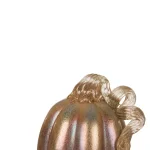 Glitzhome Blue and Gold Glittery Glass Pumpkin Set of 2 - Handmade Indoor Tabletop Decor thumbnail 6