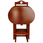 Oriental Furniture Rosewood TV Tray Set, Honey Finish, 4-Pack thumbnail 1