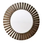 Household Essentials 37" Bronze Sunburst Round Wall Mirror - Contemporary Glam Accent Mirror thumbnail 1