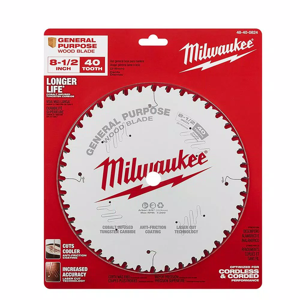 Milwaukee 8-1/2 in. 40-Tooth General Purpose Circular Saw Blade