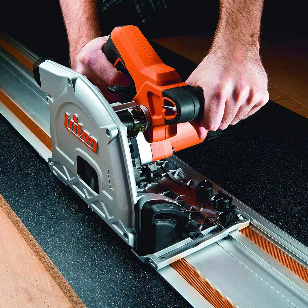 Triton TTS1400 1400W 110-Volt Plunge Track Saw with Keyless Blade Change