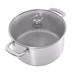 Chantal Induction 21 Steel 6 Qt. Round Stainless Steel Casserole Dish with Glass Lid, Brushed Stainless Steel thumbnail 1