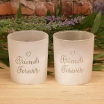 LUMABASE Friends Forever LED Glass Battery Operated Candles - Set of 2 thumbnail 2