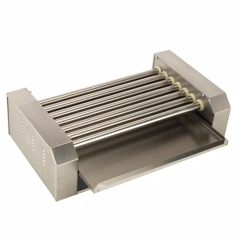 Funtime 187 sq. in. Stainless Steel Hot Dog Roller Grill, Dual Temperature Control