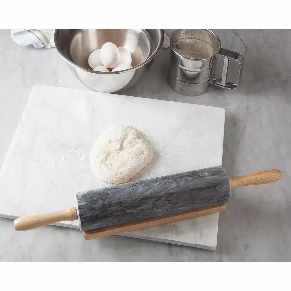 Fox Run White Marble Pastry Board, 12 x 16 inch Rolling Surface for Dough and Pastries