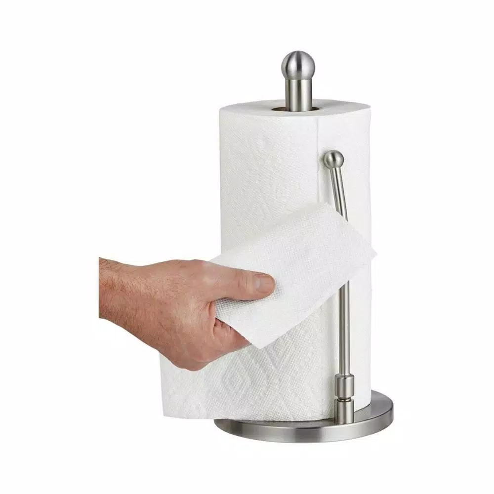 Alpine Industries Alpine Stainless Steel Paper Towel Holder with Spring-Loaded Tension Arm