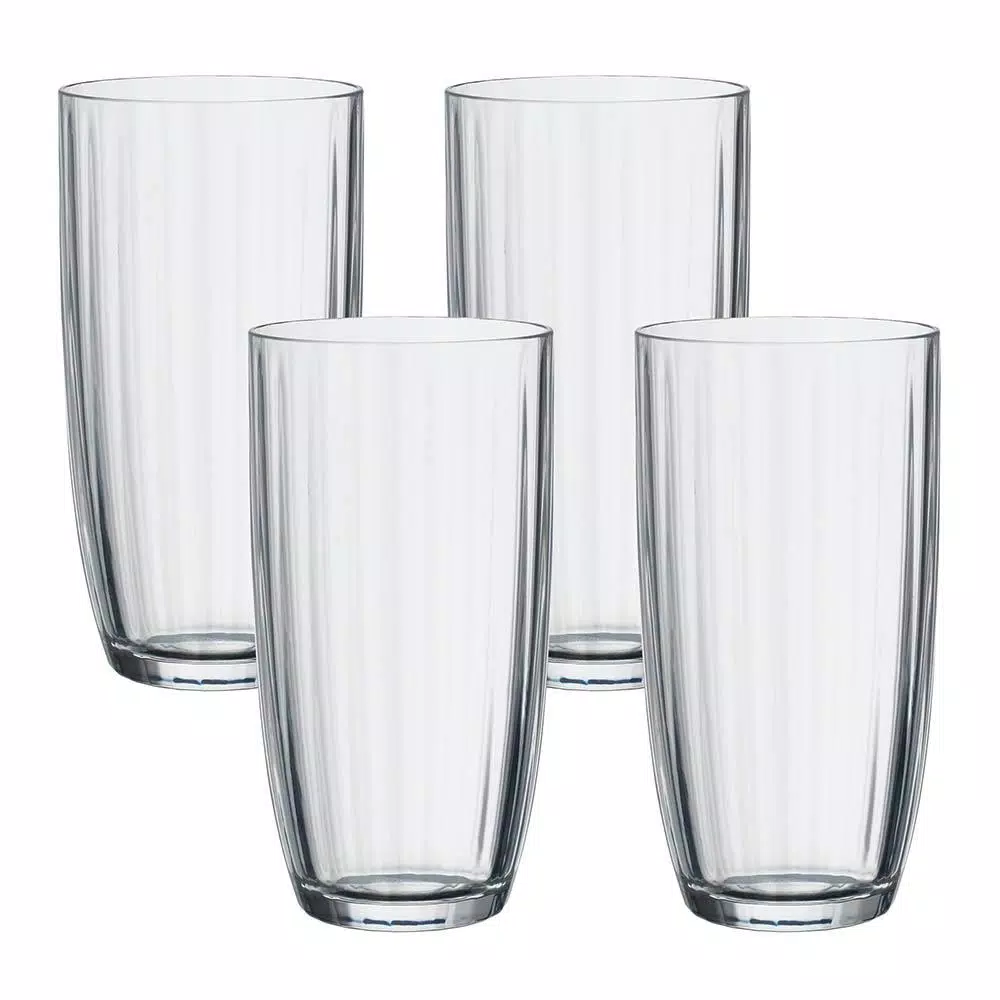 Villeroy & Boch Artesano Clear Large Tumbler Set, 20.29 oz (4-Pack)